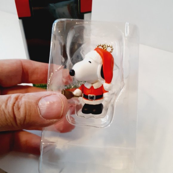 Forever Fun 2012 Peanuts Snoopy Santa Bell Mini Figure Clip-on Ornament in box - Picture 3 of 8